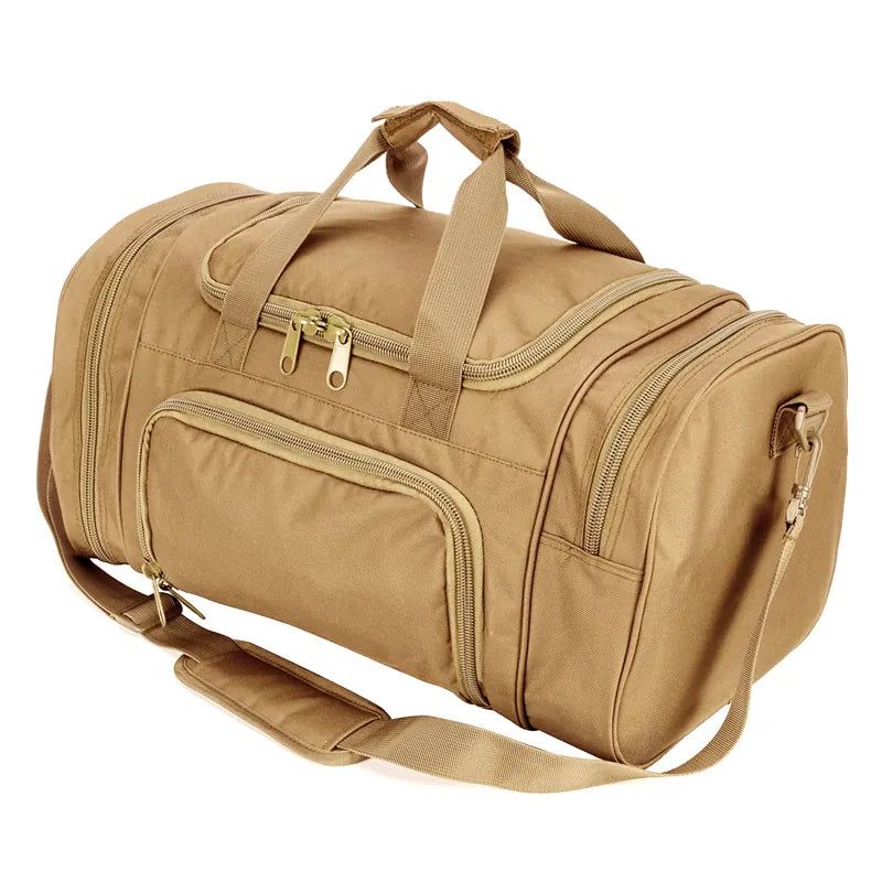 LQAMRY 40L sac de voyage tactique hommes sac à main en plein air sacs de bagages de sport week-end salle de sport randonnée Trekking sac avec compartiment à chaussures TAN / China Mainland