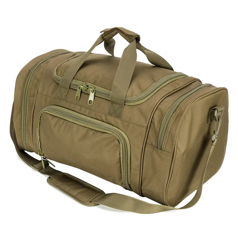 LQAMRY 40L sac de voyage tactique hommes sac à main en plein air sacs de bagages de sport week-end salle de sport randonnée Trekking sac avec compartiment à chaussures Vert armée / China Mainland