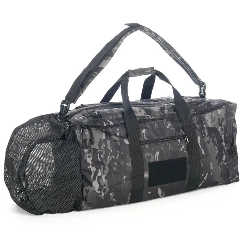 LQARMY grand sac à dos polochon sport sac de sport en plein air militaire tactique sac à dos hommes Camping randonnée voyage armée sac à bagages Black Camo