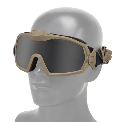 Lunettes tactiques Anti-buée Ski Airsoft CS lunettes de protection Transparent noir 2 lentilles Motocross lunettes Anti-poussière avec Micro ventilateur