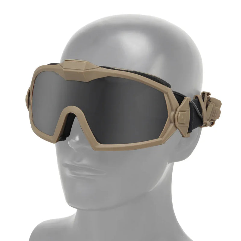 Lunettes tactiques Anti-buée Ski Airsoft CS lunettes de protection Transparent noir 2 lentilles Motocross lunettes Anti-poussière avec Micro ventilateur