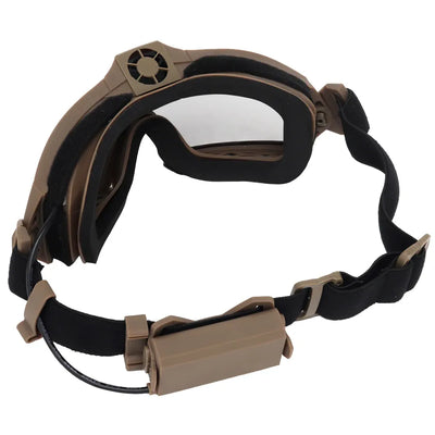 Lunettes tactiques Anti-buée Ski Airsoft CS lunettes de protection Transparent noir 2 lentilles Motocross lunettes Anti-poussière avec Micro ventilateur