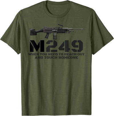 M249 Machine Gun Love 2nd Amendment Adult Pro Gun Army T Shirt. New 100% Cotton Short Sleeve O-Neck Casual T-shirts Size S-3XL army green / XXXL