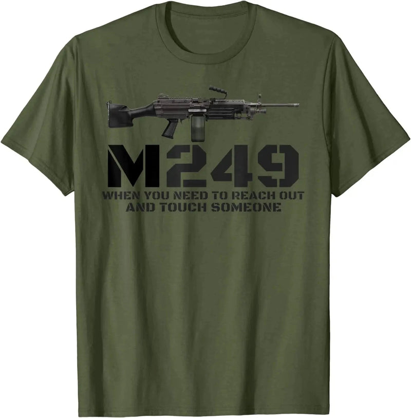 M249 Machine Gun Love 2nd Amendment Adult Pro Gun Army T Shirt. New 100% Cotton Short Sleeve O-Neck Casual T-shirts Size S-3XL army green / XXXL