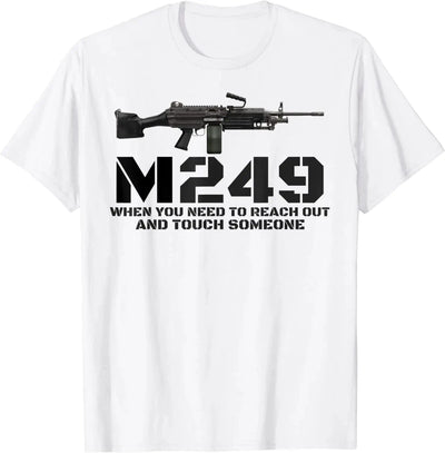 M249 Machine Gun Love 2nd Amendment Adult Pro Gun Army T Shirt. New 100% Cotton Short Sleeve O-Neck Casual T-shirts Size S-3XL WHITE / XXL