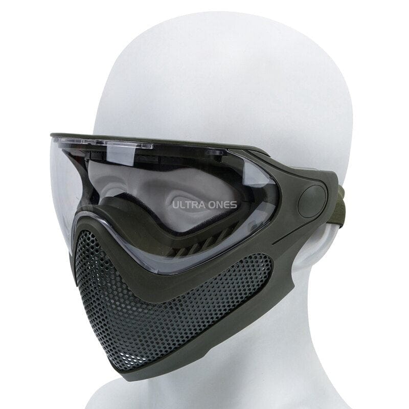 ACTION AIRSOFT 0 Vert OD Masque intégral 3 lentilles FAST Ultra Ones