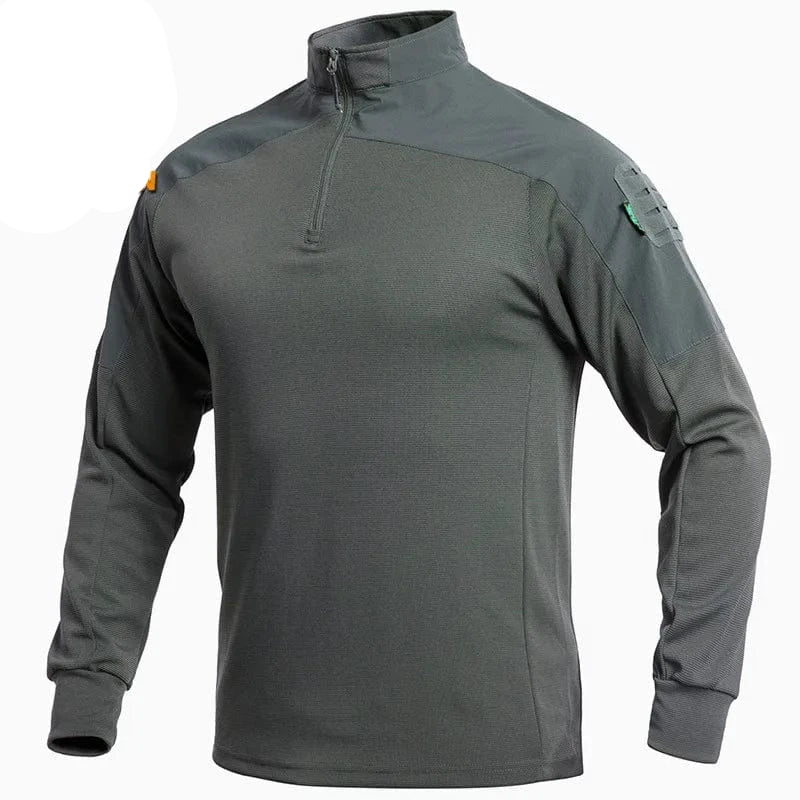 Men Long Sleeve Tactical Shirt Outdoor Combat Training Camouflage Uniform Gym Sport Clothes Tops Stretch Sweatshirt Hiking Shirt