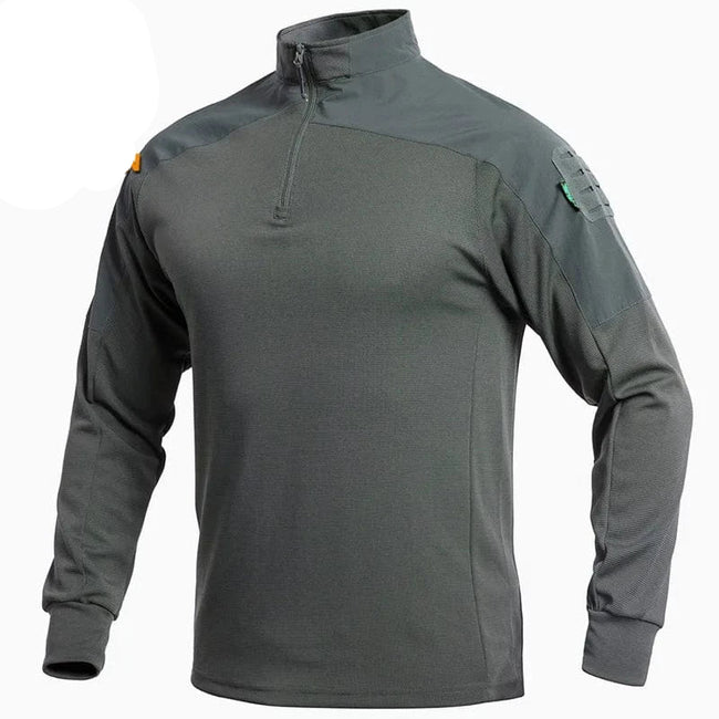 Men Long Sleeve Tactical Shirt Outdoor Combat Training Camouflage Uniform Gym Sport Clothes Tops Stretch Sweatshirt Hiking Shirt