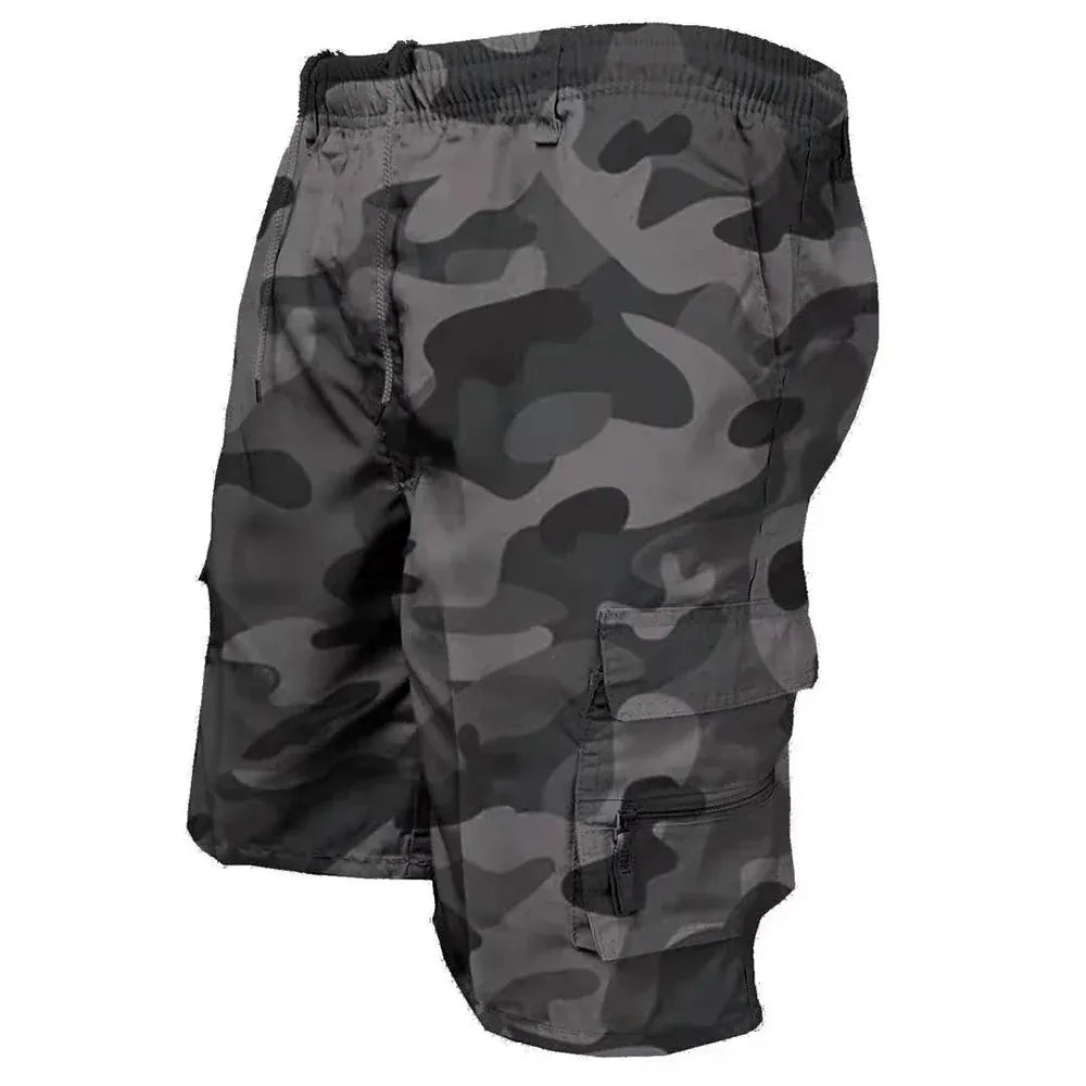 Men Military Tactical Shorts Summer Loose Casual Cargo Shorts Multi Pocket Outdoor Jogging Sweatpants Hiking Pants S / Camouflage grey