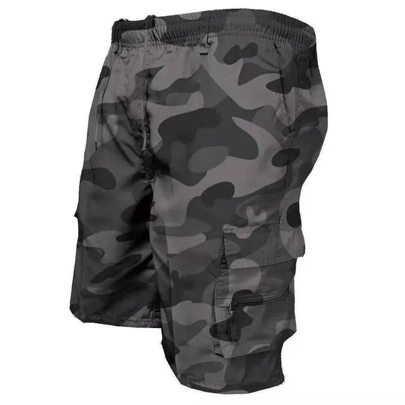 Men Military Tactical Shorts Summer Loose Casual Cargo Shorts Multi Pocket Outdoor Jogging Sweatpants Hiking Pants S / Camouflage grey