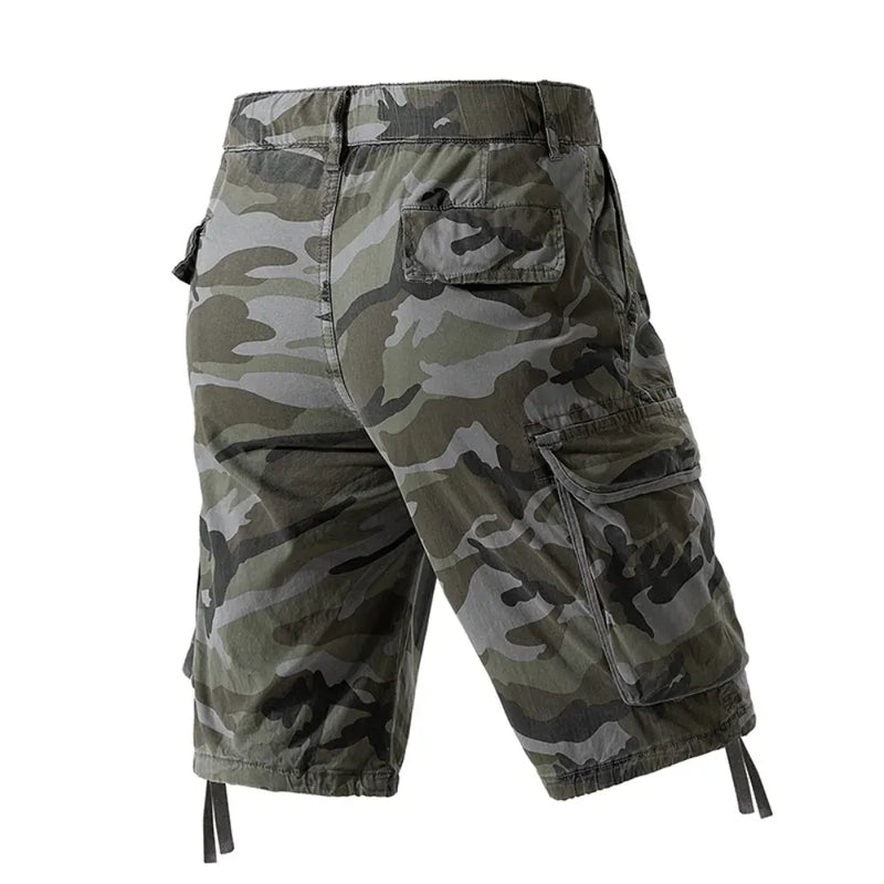 Men's Camo Cargo Shorts Outdoor Multi-Pocket Cotton Casual Shorts Summer Half Pants Breathable Shorts