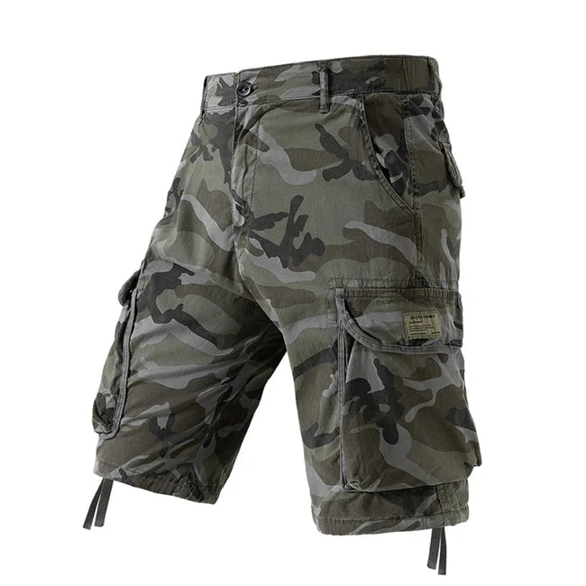 Men's Camo Cargo Shorts Outdoor Multi-Pocket Cotton Casual Shorts Summer Half Pants Breathable Shorts