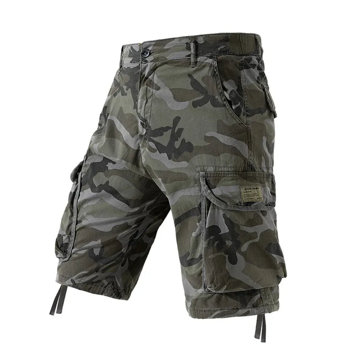 Men's Camo Cargo Shorts Outdoor Multi-Pocket Cotton Casual Shorts Summer Half Pants Breathable Shorts
