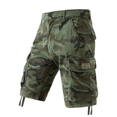 Men's Camo Cargo Shorts Outdoor Multi-Pocket Cotton Casual Shorts Summer Half Pants Breathable Shorts green / XL
