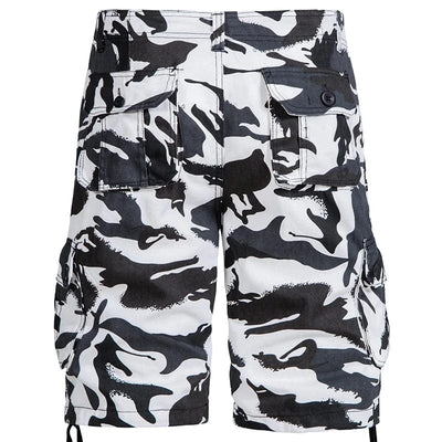 Men's Camo Shorts Summer Casual Half Pants Camouflage Outdoor Sports Short Pants Side Pocket Cotton Breathable Shorts 002White camouflage / 40