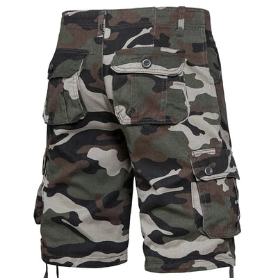 Men's Camo Shorts Summer Casual Half Pants Camouflage Outdoor Sports Short Pants Side Pocket Cotton Breathable Shorts