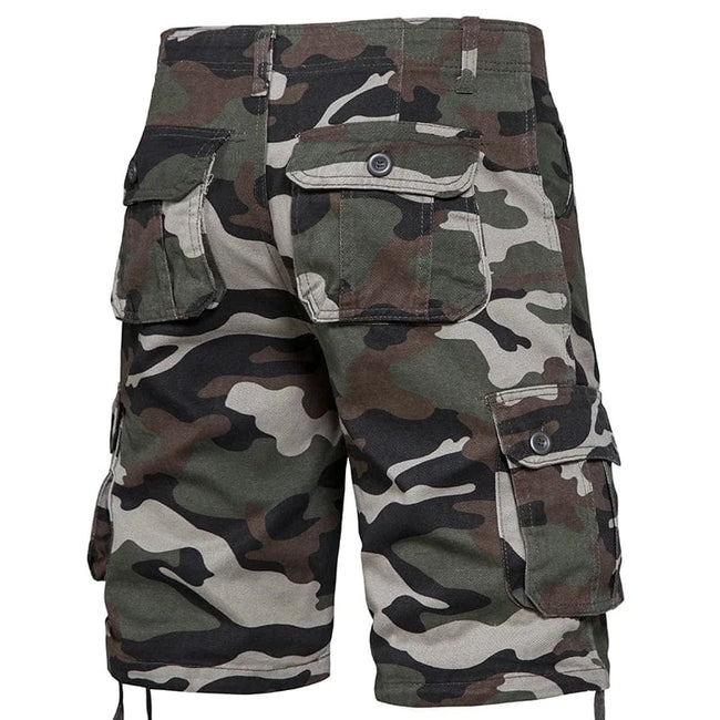 Men's Camo Shorts Summer Casual Half Pants Camouflage Outdoor Sports Short Pants Side Pocket Cotton Breathable Shorts