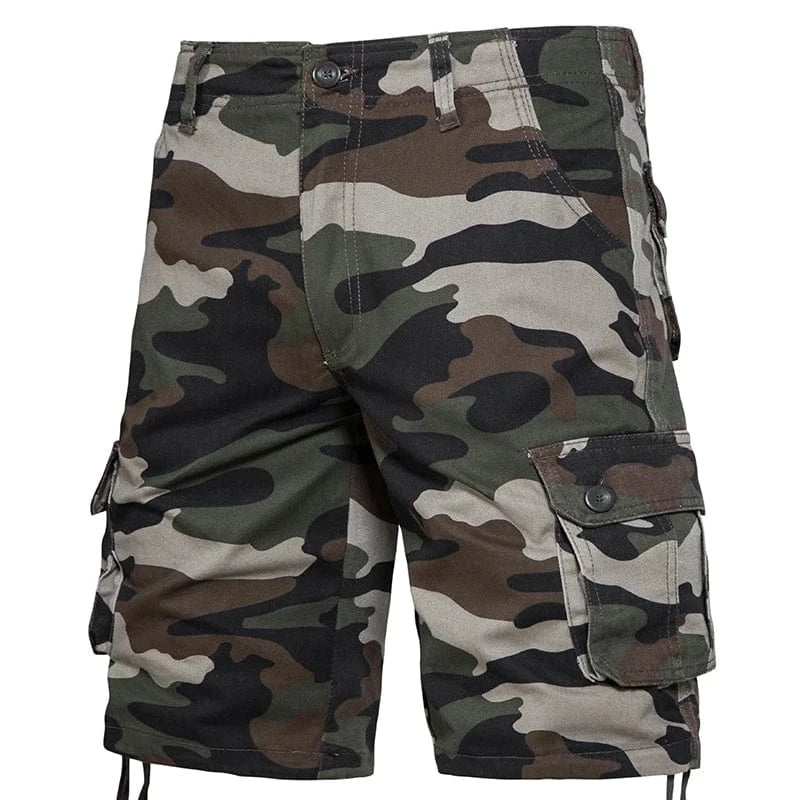 Men's Camo Shorts Summer Casual Half Pants Camouflage Outdoor Sports Short Pants Side Pocket Cotton Breathable Shorts