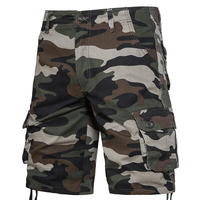 Men's Camo Shorts Summer Casual Half Pants Camouflage Outdoor Sports Short Pants Side Pocket Cotton Breathable Shorts