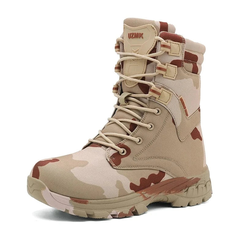 Men's Camouflage Tactical Boots Men's Desert Waterproof Work Safety Shoes Mountaineering Shoes Ankle Boots Men's Outdoor Boots