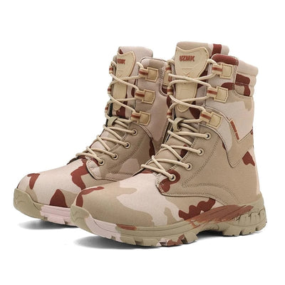 Men's Camouflage Tactical Boots Men's Desert Waterproof Work Safety Shoes Mountaineering Shoes Ankle Boots Men's Outdoor Boots