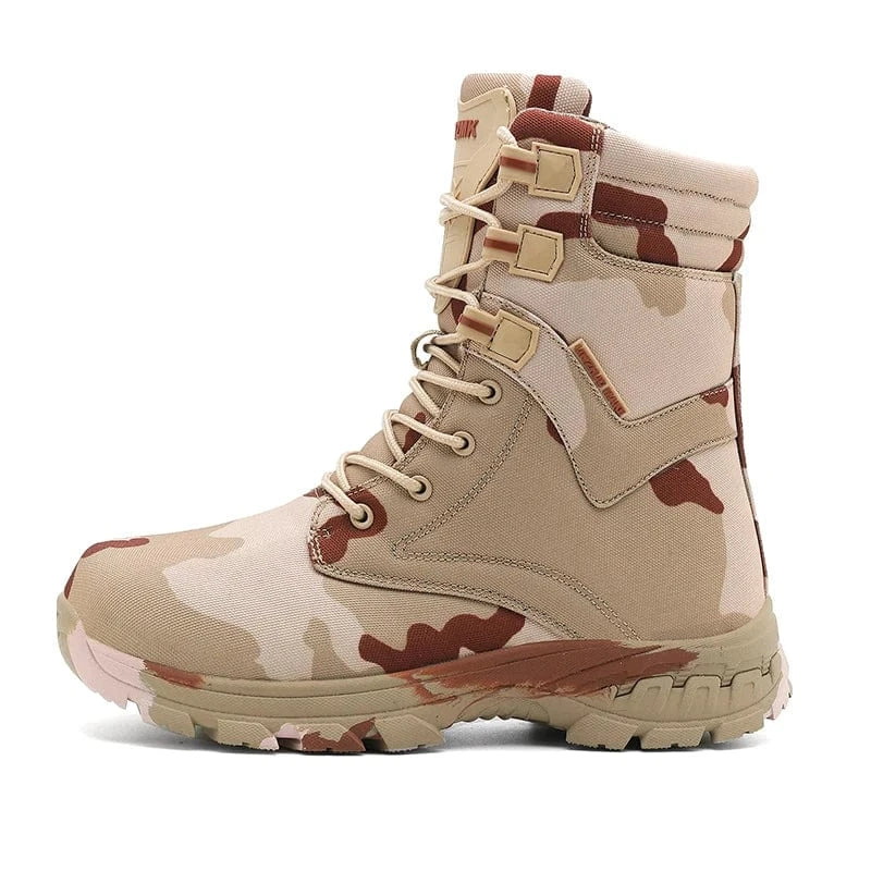 Men's Camouflage Tactical Boots Men's Desert Waterproof Work Safety Shoes Mountaineering Shoes Ankle Boots Men's Outdoor Boots Q6-KQ / 39