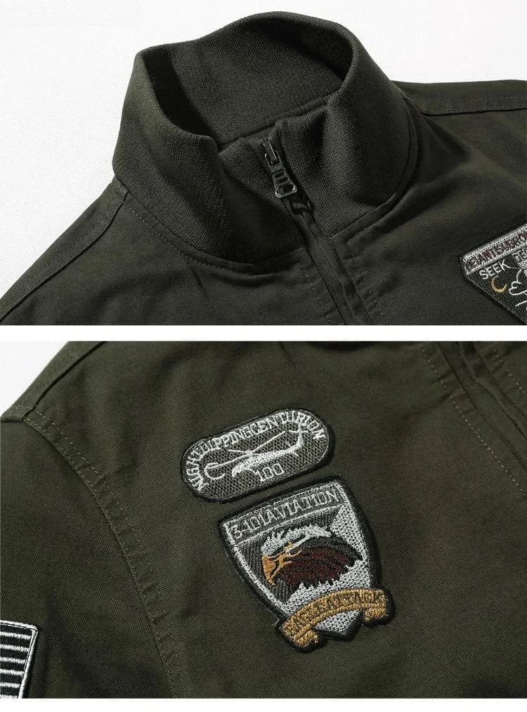 Men's Jacket 6XL Solid Emblem Flight Air Force Jacket High Quality Fit Coat Baseball Jacket Military Men's   Short Homme