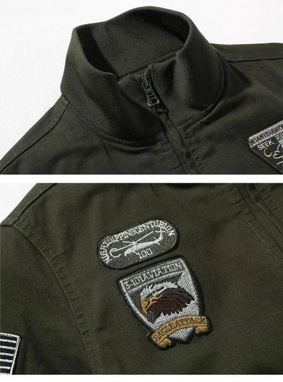 Men's Jacket 6XL Solid Emblem Flight Air Force Jacket High Quality Fit Coat Baseball Jacket Military Men's   Short Homme