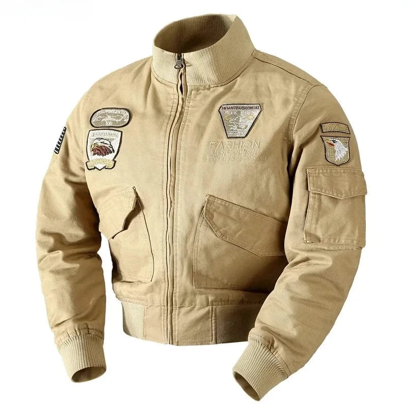 Men's Jacket 6XL Solid Emblem Flight Air Force Jacket High Quality Fit Coat Baseball Jacket Military Men's   Short Homme