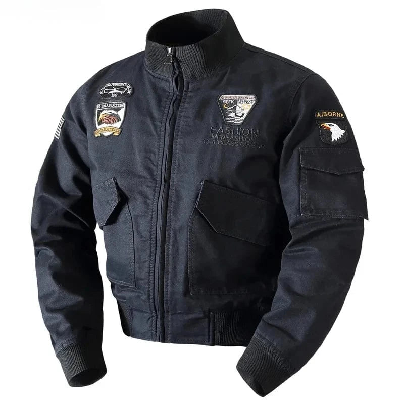 Men's Jacket 6XL Solid Emblem Flight Air Force Jacket High Quality Fit Coat Baseball Jacket Military Men's   Short Homme