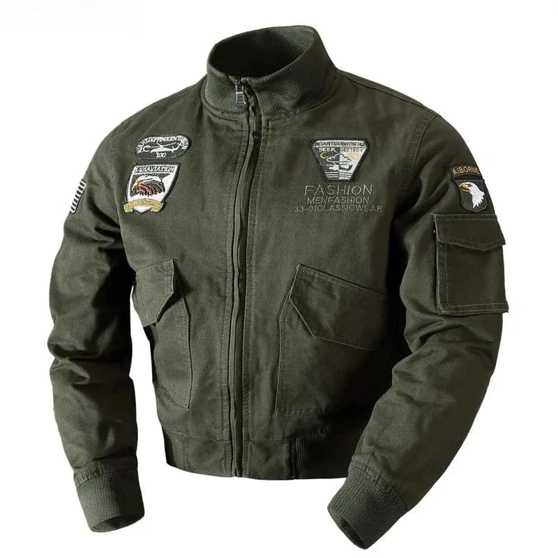 Men's Jacket 6XL Solid Emblem Flight Air Force Jacket High Quality Fit Coat Baseball Jacket Military Men's   Short Homme