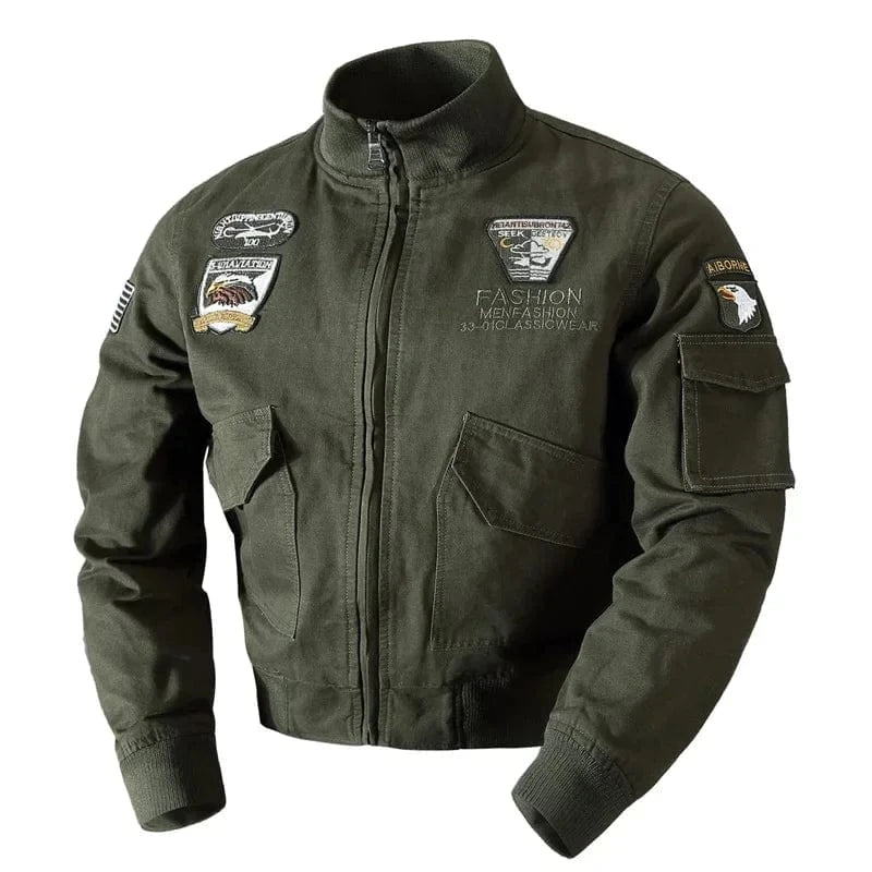 Men's Jacket 6XL Solid Emblem Flight Air Force Jacket High Quality Fit Coat Baseball Jacket Military Men's   Short Homme green / 6XL 98-102kg