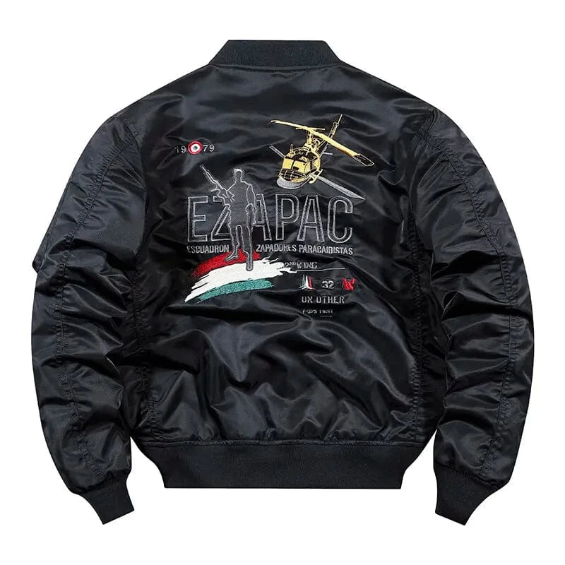 Men's jacket, Air Force pilot jacket, airplane embroidery, American baseball jacket, plus size jacket, workwear jacket