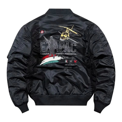 Men's jacket, Air Force pilot jacket, airplane embroidery, American baseball jacket, plus size jacket, workwear jacket