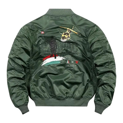 Men's jacket, Air Force pilot jacket, airplane embroidery, American baseball jacket, plus size jacket, workwear jacket