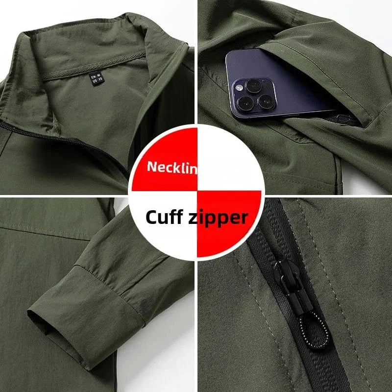 Men's Summer Work Shirt 1/4 Zipper Long Sleeve Shirt Outdoor Fishing Hiking Shirt Casual Pullover Wear resistant Men's Style