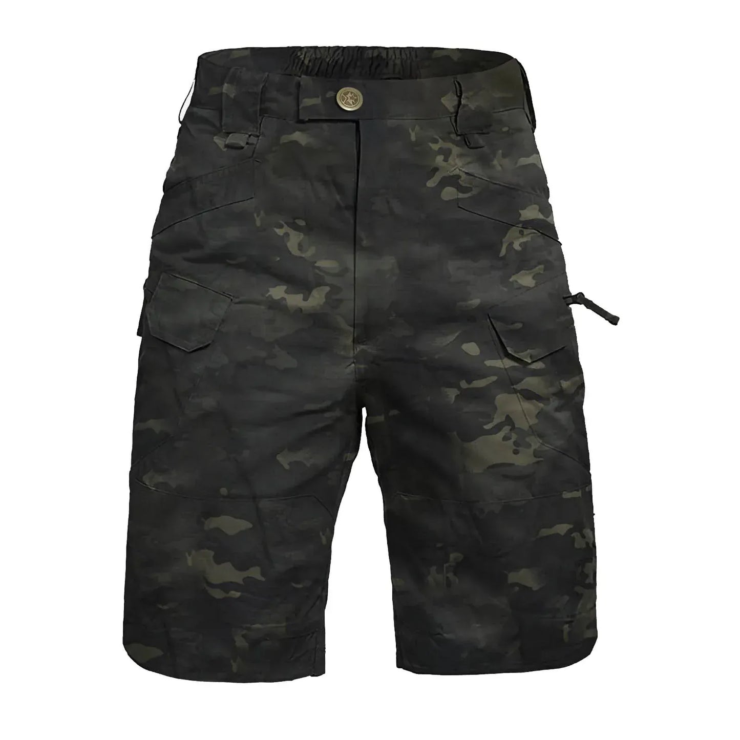 Men'S Tactical Cargo Shorts Military Camouflage Multi-Pockets Wear-Resistant Fabric Suitable For Outdoor Hiking, Jogging
