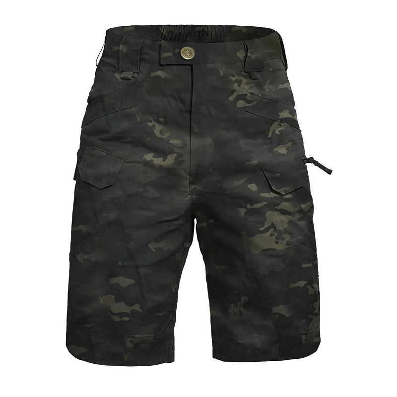 Men'S Tactical Cargo Shorts Military Camouflage Multi-Pockets Wear-Resistant Fabric Suitable For Outdoor Hiking, Jogging
