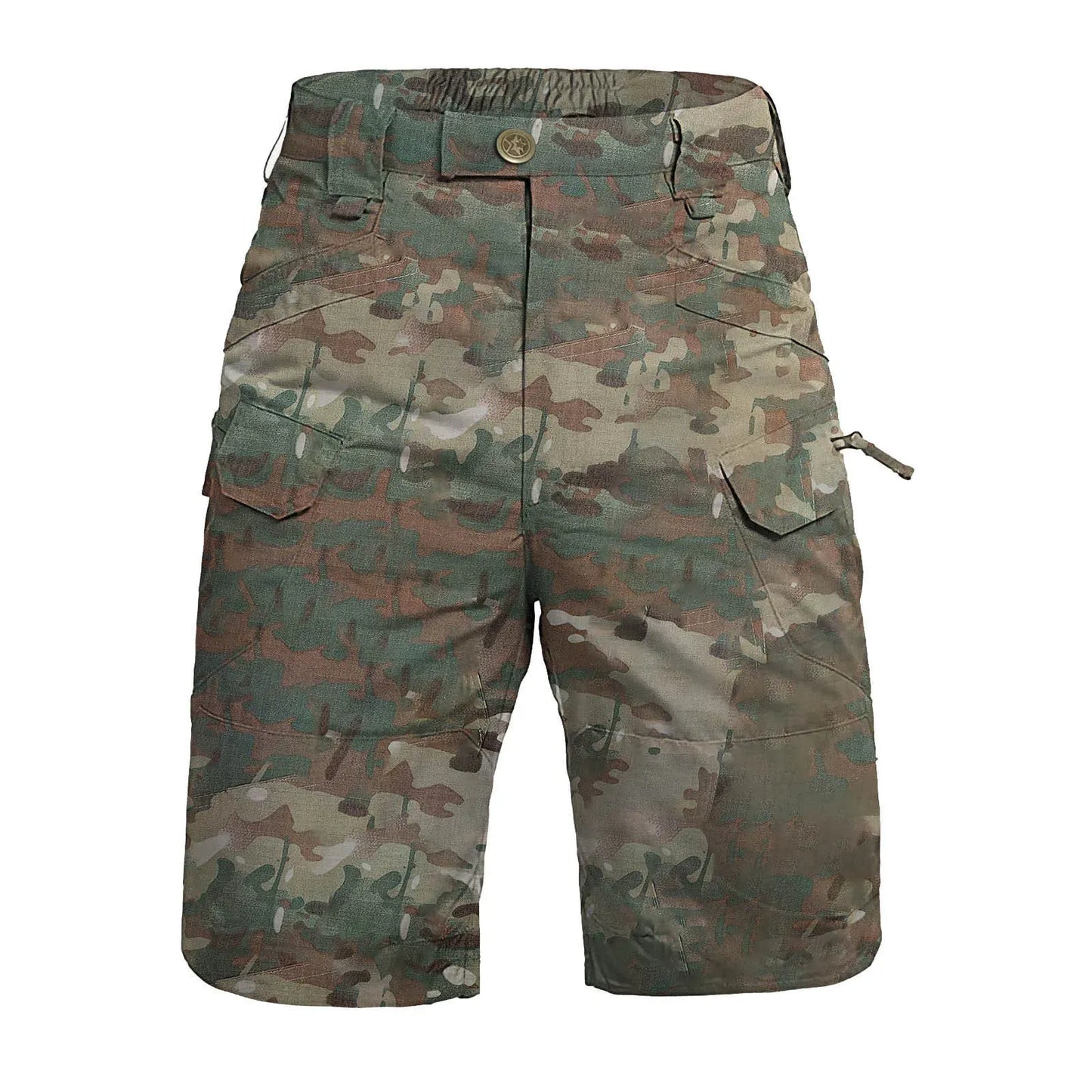Men'S Tactical Cargo Shorts Military Camouflage Multi-Pockets Wear-Resistant Fabric Suitable For Outdoor Hiking, Jogging