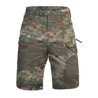 Men'S Tactical Cargo Shorts Military Camouflage Multi-Pockets Wear-Resistant Fabric Suitable For Outdoor Hiking, Jogging