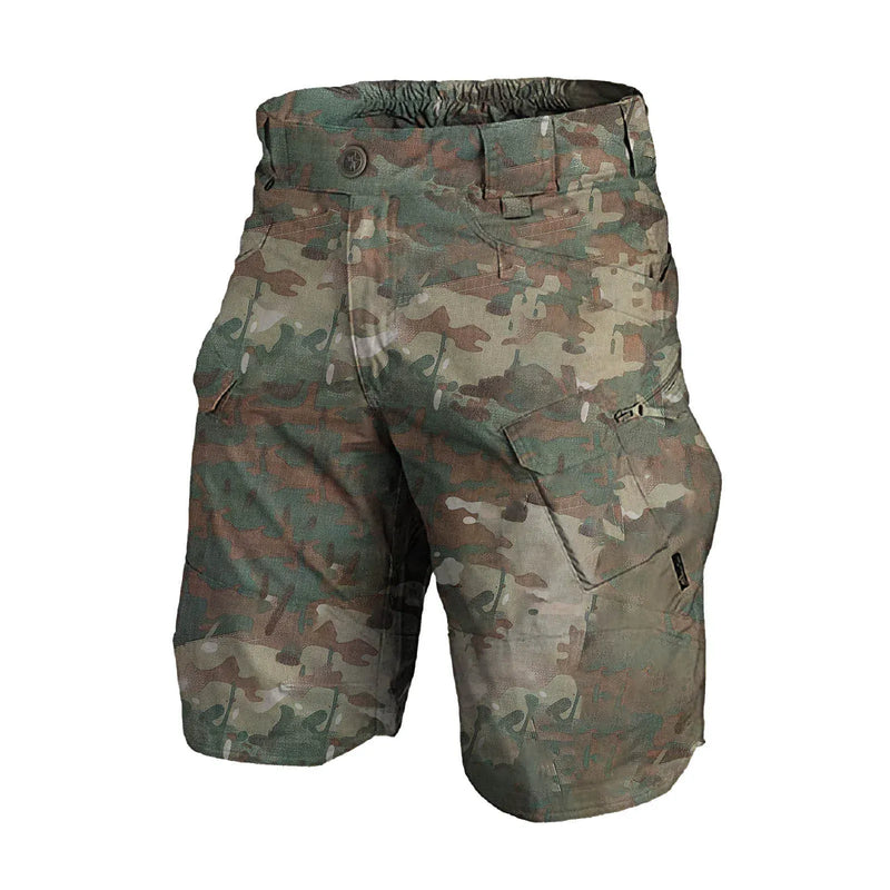 Men'S Tactical Cargo Shorts Military Camouflage Multi-Pockets Wear-Resistant Fabric Suitable For Outdoor Hiking, Jogging Army Green / XL