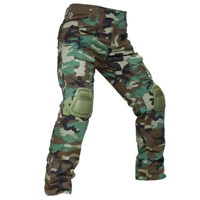 Military Tactical Pants Men Trousers Outdoor Climbing Hunting Trekking Combat Pants Work Cargo Pants & Knee Pads Jungle camou / S