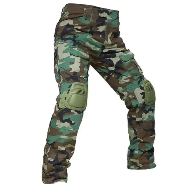Military Tactical Pants Men Trousers Outdoor Climbing Hunting Trekking Combat Pants Work Cargo Pants & Knee Pads Jungle camou / S