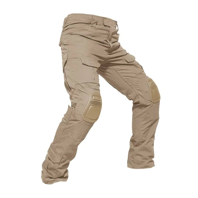 Military Tactical Pants Men Trousers Outdoor Climbing Hunting Trekking Combat Pants Work Cargo Pants & Knee Pads Khaki / XXXL