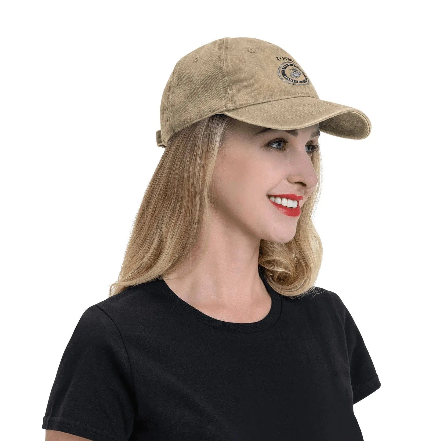 Military US Marine Corps USMC Baseball Caps Casual Distressed Cotton Veteran Snapback Hat Unisex Outdoor All Seasons Travel Soft
