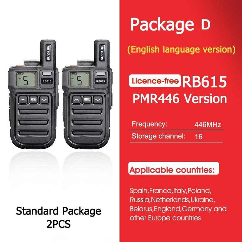 ACTION AIRSOFT 0 PMR English 2PCS Mini talkie-walkie RB615 PMR / FRS PMR446 PTT
