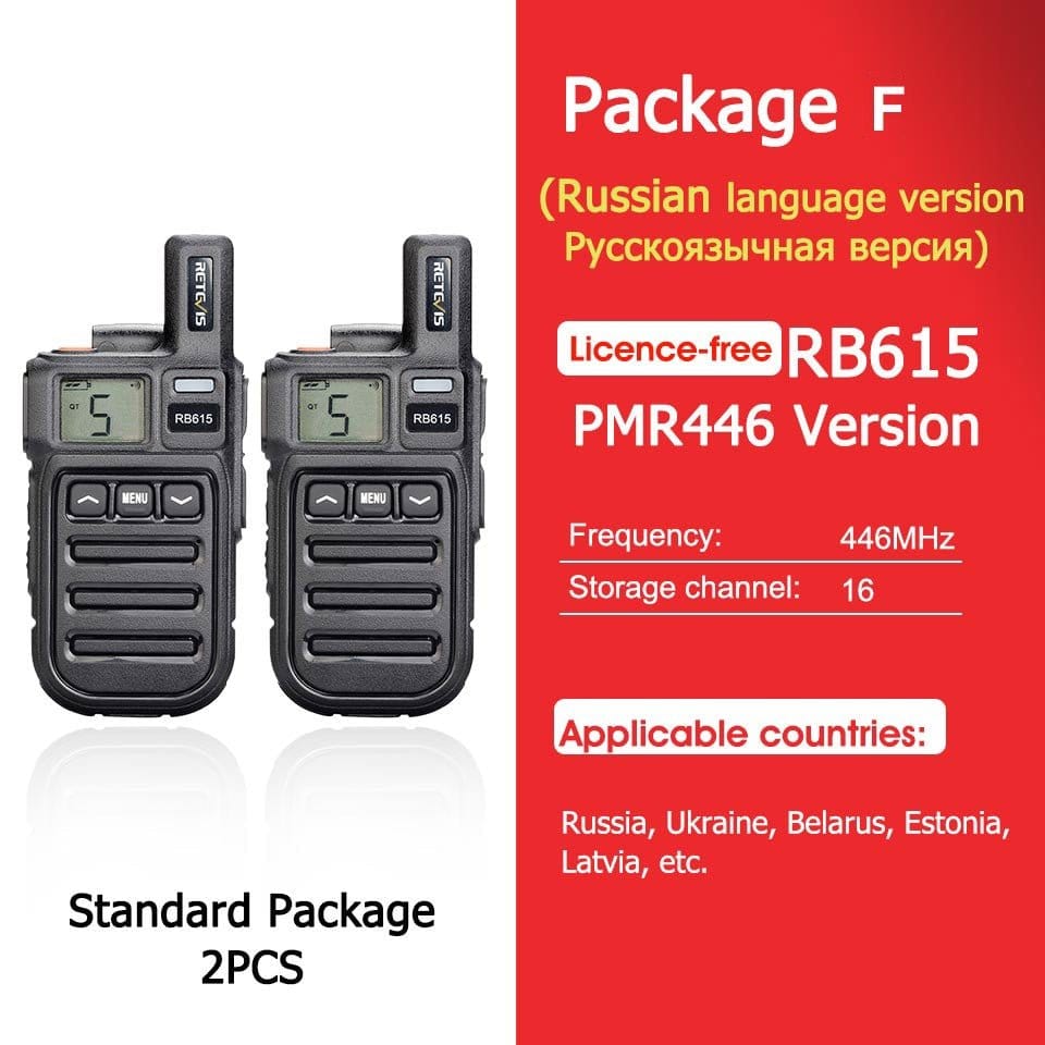 ACTION AIRSOFT 0 PMR Russian 2PCS Mini talkie-walkie RB615 PMR / FRS PMR446 PTT