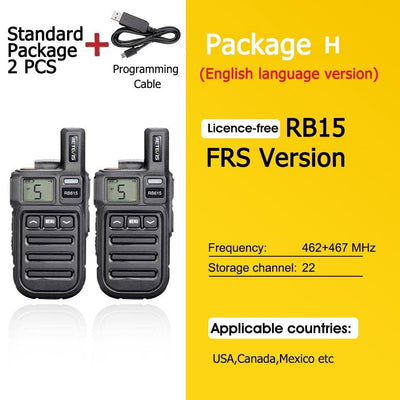 ACTION AIRSOFT 0 FRS English 2PCS ACC Mini talkie-walkie RB615 PMR / FRS PMR446 PTT