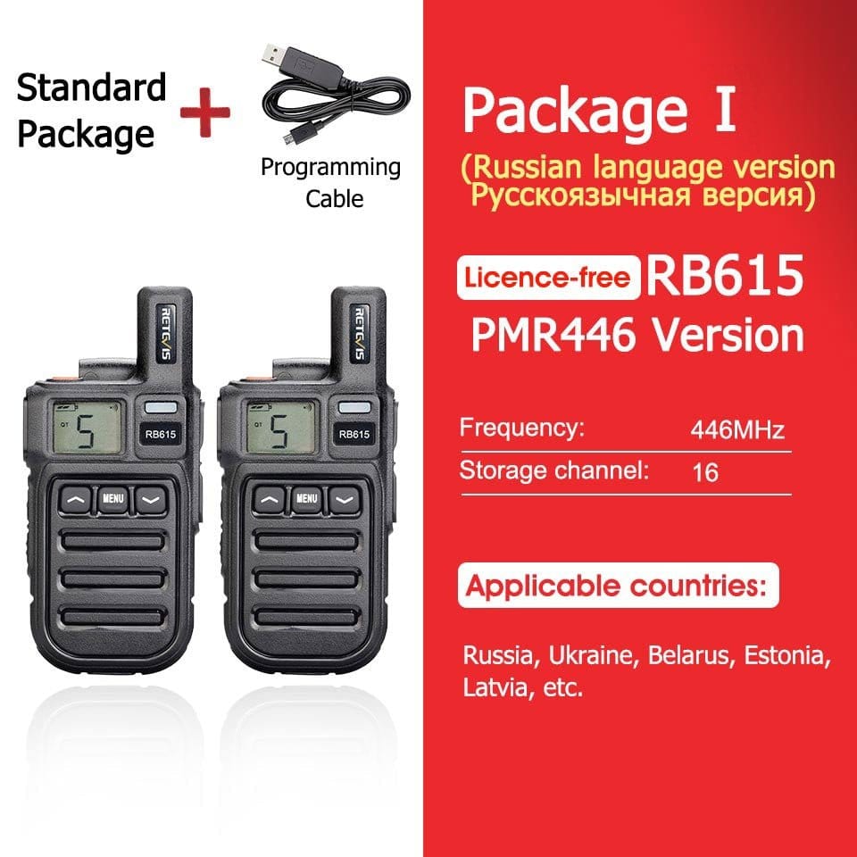ACTION AIRSOFT 0 PMR Russian 2PCS ACC Mini talkie-walkie RB615 PMR / FRS PMR446 PTT