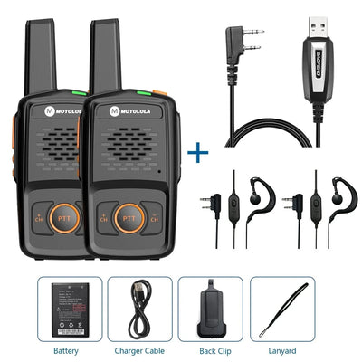Mini Walkie Talkie Motolola 16 Channels Professional MT-N1 UHF 400-470MHZ Match Baofeng Two Way Radio 2Pcs-3 / USB Plug